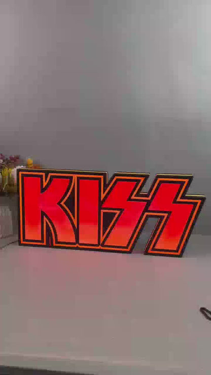 KISS Topper, Logo LED Lightbox, Pinball Arcade Decor Perfect for Game Room or Kiss Pinball Machine