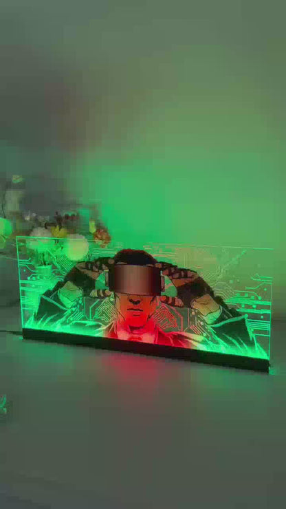 Johnny Mnemonic Pinball Machine 3D Acrylic LED Topper, for Pinball Machine, Pinball Topper