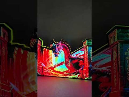 The Hobbit Smaug’s Lair 3D Printed LED Lightbox Pinball Topper