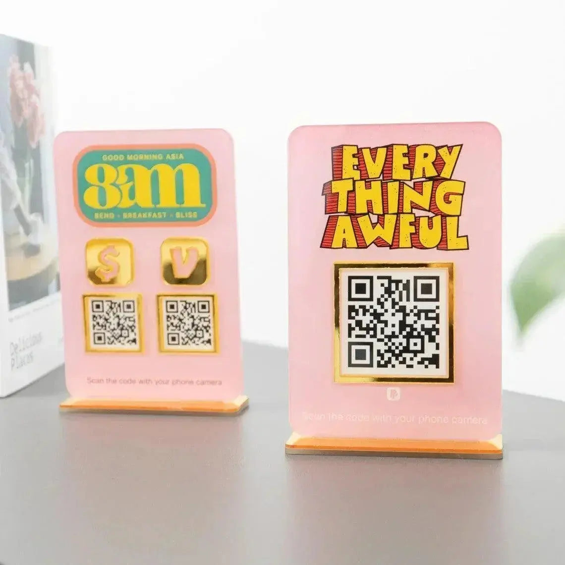 Mini qr code sign, QR Code Sign Social Media, QR Code Display Sign Acrylic, Custom QR Code Sign, Payment Method Sign, Custom Logo Sign FYLZGO Signs