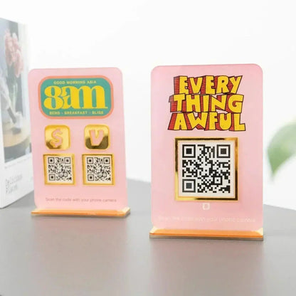 Mini qr code sign, QR Code Sign Social Media, QR Code Display Sign Acrylic, Custom QR Code Sign, Payment Method Sign, Custom Logo Sign FYLZGO Signs
