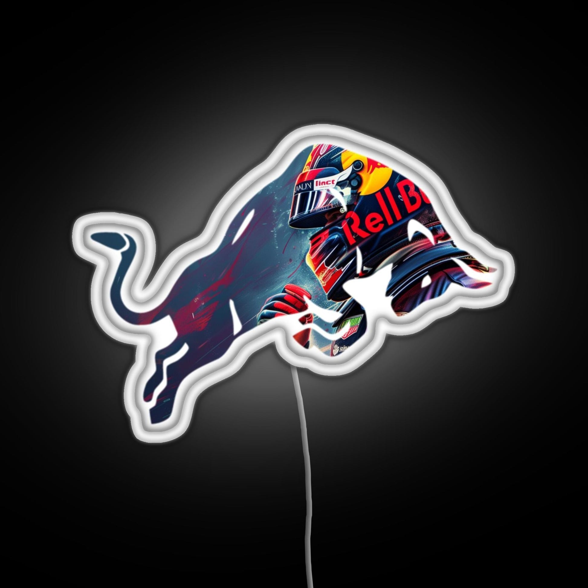 Red Bull Racing Verstappen Design RGB neon sign NEOUNIK GLOWTOPPER