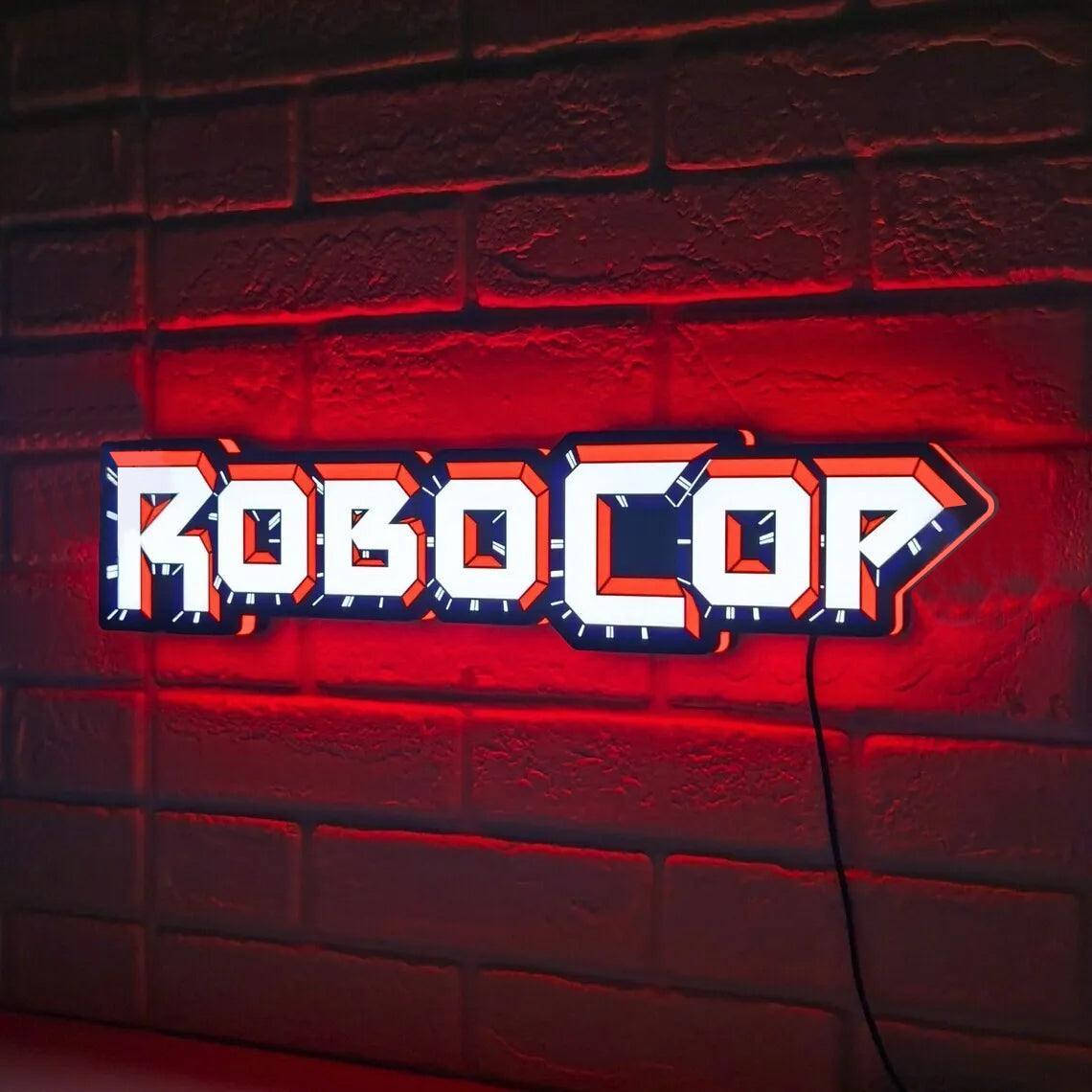 Robocop LED light box-dimmable and USB powered-Home theater, Man Cave logo FYLZGO Signs