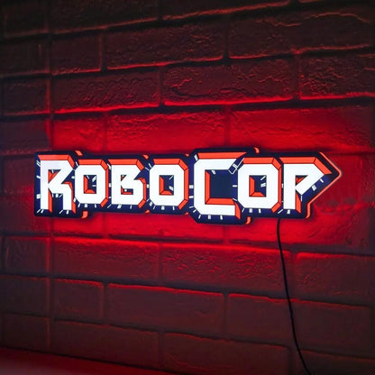 Robocop LED light box-dimmable and USB powered-Home theater, Man Cave logo FYLZGO Signs