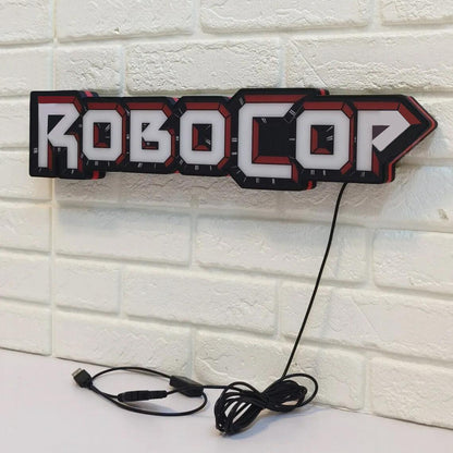 Robocop LED light box-dimmable and USB powered-Home theater, Man Cave logo FYLZGO Signs