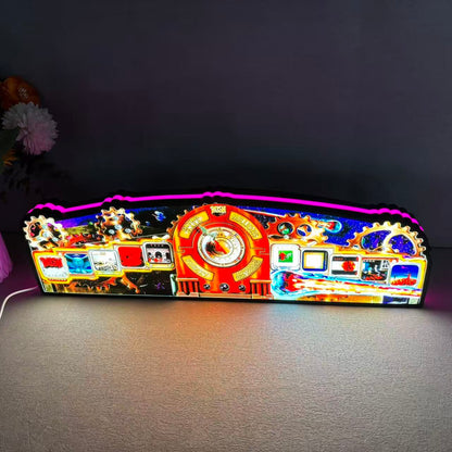 New Arrival Rush Pinball Topper  Led Lightbox, USB plug Dimmer, Pinball Arcade Decor, Perfect for Game Room or Pinball Machine Neounik