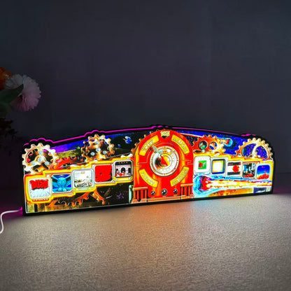 New Arrival Rush Pinball Topper  Led Lightbox, USB plug Dimmer, Pinball Arcade Decor, Perfect for Game Room or Pinball Machine Neounik