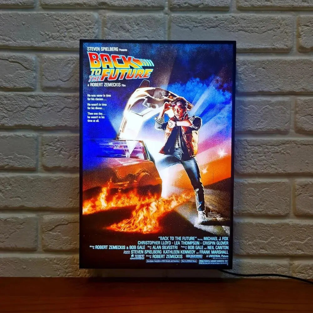 Back To The Future (BTTF) Poster LED Lightbox Fully Dimmable & Powered by USB - FYLZGO Signs