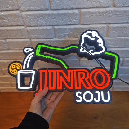 Jinro SoJu Sign, Pub Beer Signs, Home Bar Party Decor, Basement Bar Light - FYLZGO Signs