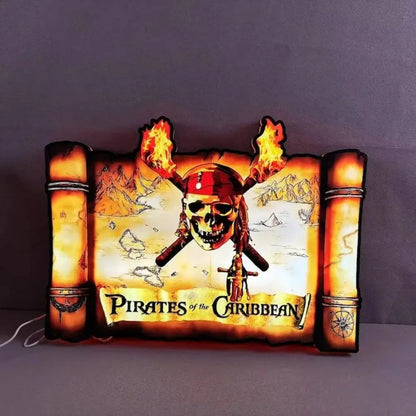 Pirates of the Caribbean Pinball Topper for JJP, Legendary Pirate Adventure LED Pinball Topper USD Printed Logo LED Lightbox FYLZGO Signs