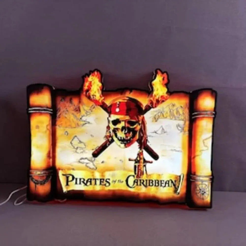Pirates of the Caribbean Pinball Topper for JJP, Legendary Pirate Adventure LED Pinball Topper USD Printed Logo LED Lightbox FYLZGO Signs