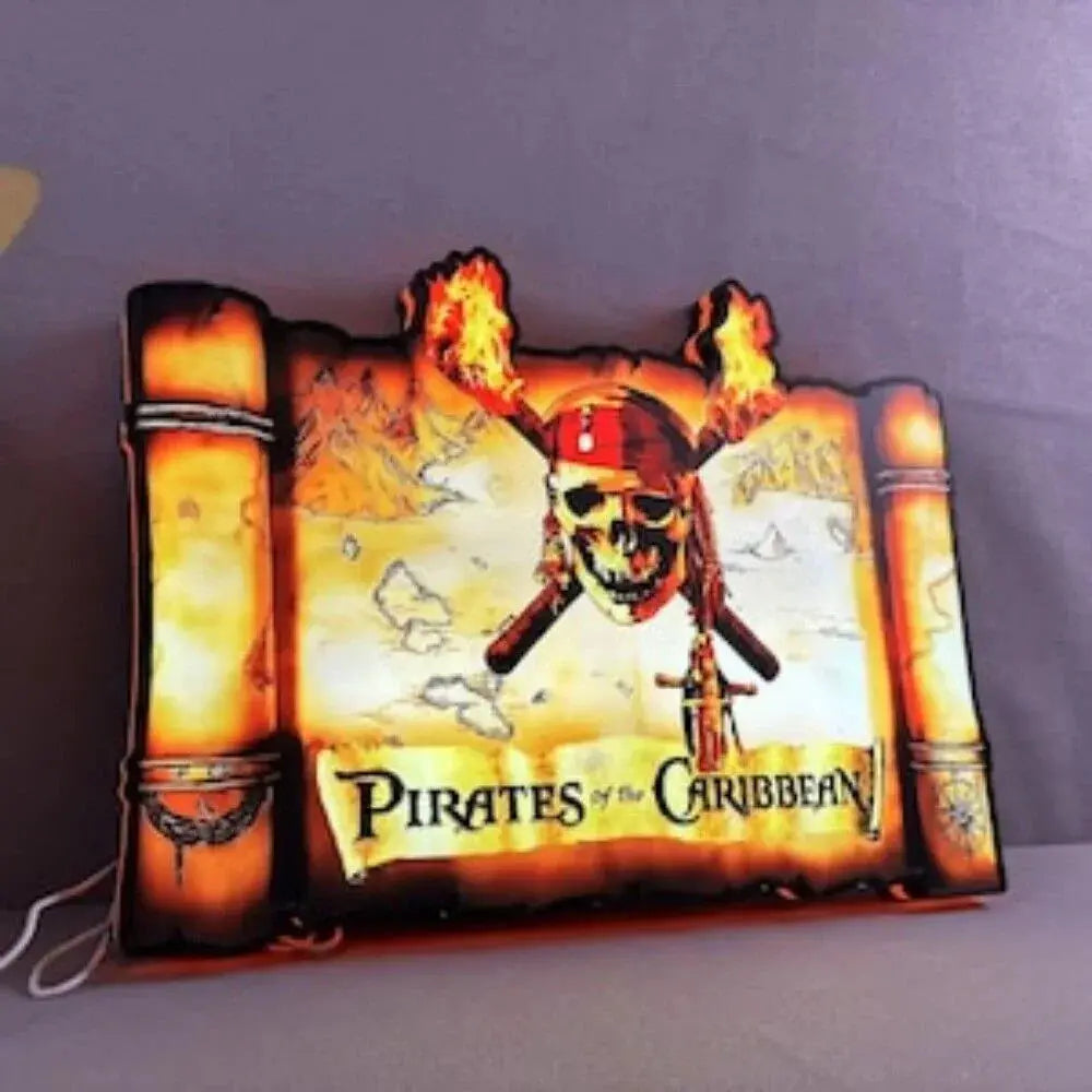 Pirates of the Caribbean Pinball Topper for JJP, Legendary Pirate Adventure LED Pinball Topper USD Printed Logo LED Lightbox FYLZGO Signs