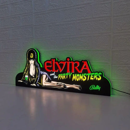 Elvira's Party Monsters Pinball Topper LED Lightbox USB Dimmer, Pinball Arcade Decor FYLZGO Signs