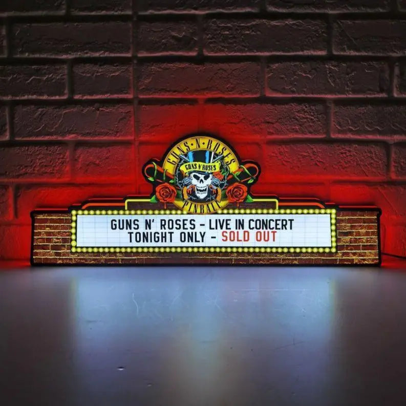 Guns Roses Pinball Topper LED Lightbox Lightbox Rock Your Game FYLZGO Signs