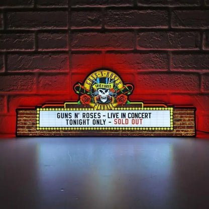 Guns Roses Pinball Topper LED Lightbox Lightbox Rock Your Game FYLZGO Signs