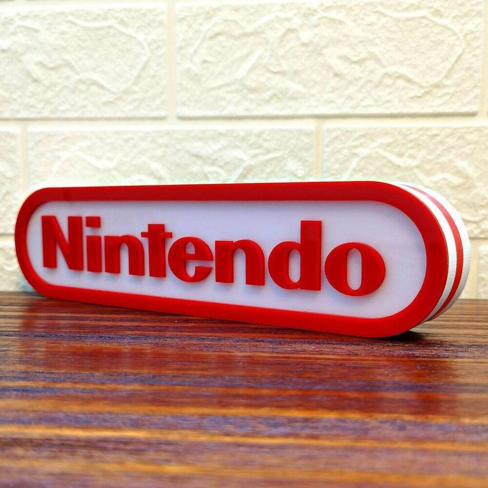 Classic Nintendo Logo LED Light box 3D printed USB powered dimmable - FYLZGO Signs