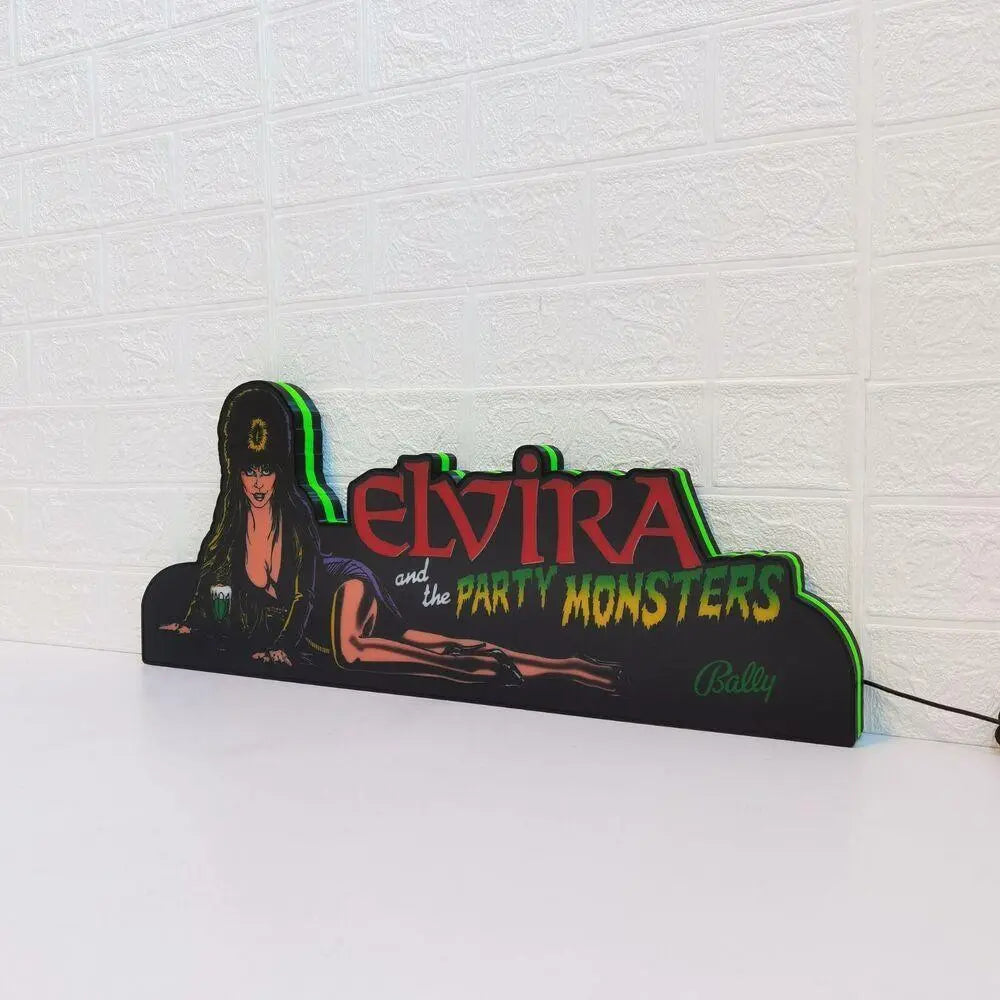 Elvira's Party Monsters Pinball Topper LED Lightbox USB Dimmer, Pinball Arcade Decor FYLZGO Signs