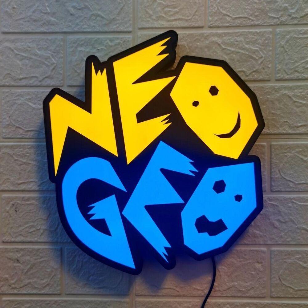 Neo Geo LED Lightbox, Neo Geo Logo sign for gaming room decor 3D Printed Lightbox FYLZGO Signs