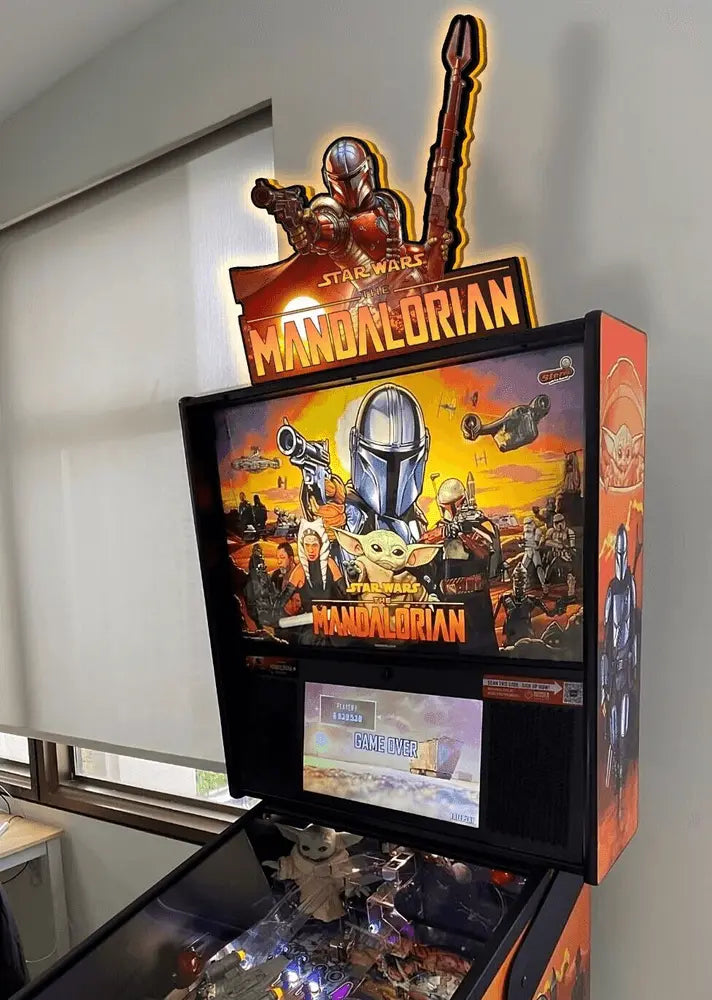 The Mandalorian Pinball Topper LED Lightbox, Pinball Arcade Decor, for The Stern Pinball Machine Fans FYLZGO Signs