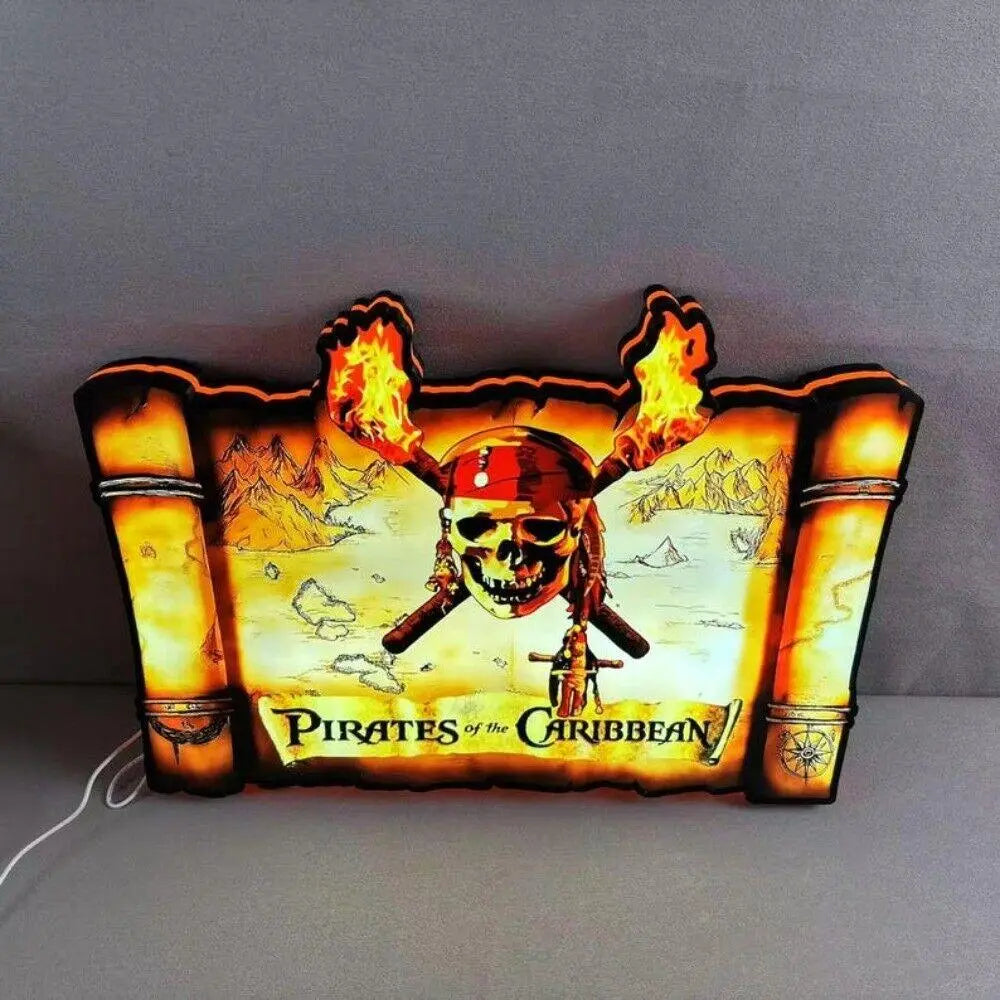 Pirates of the Caribbean Pinball Topper for JJP, Legendary Pirate Adventure LED Pinball Topper USD Printed Logo LED Lightbox FYLZGO Signs