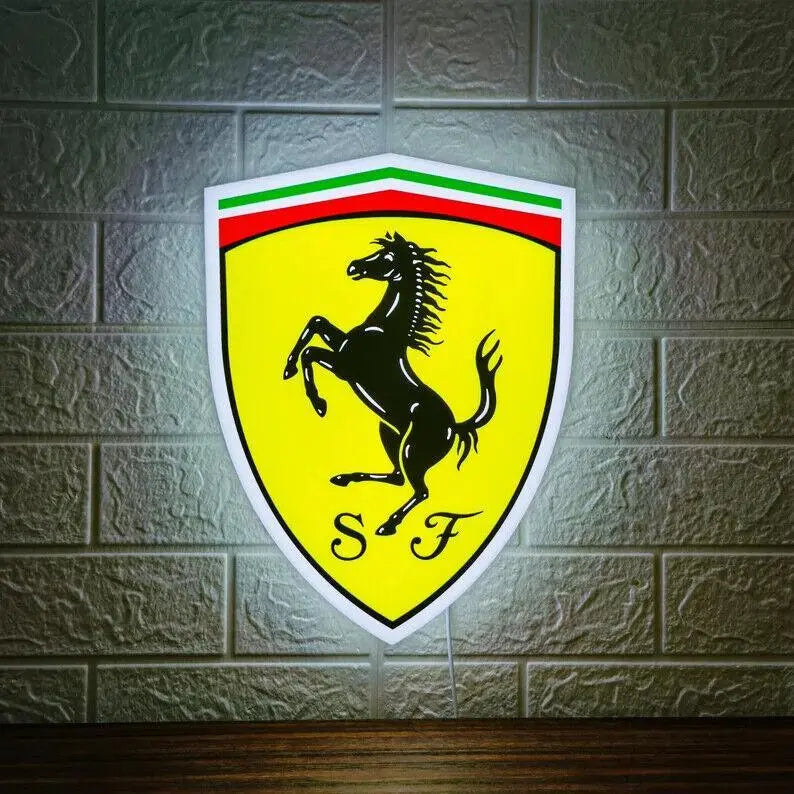 Ferrari Badge LED Lamp Perfect for Car Enthusiasts and Collectors - FYLZGO Signs