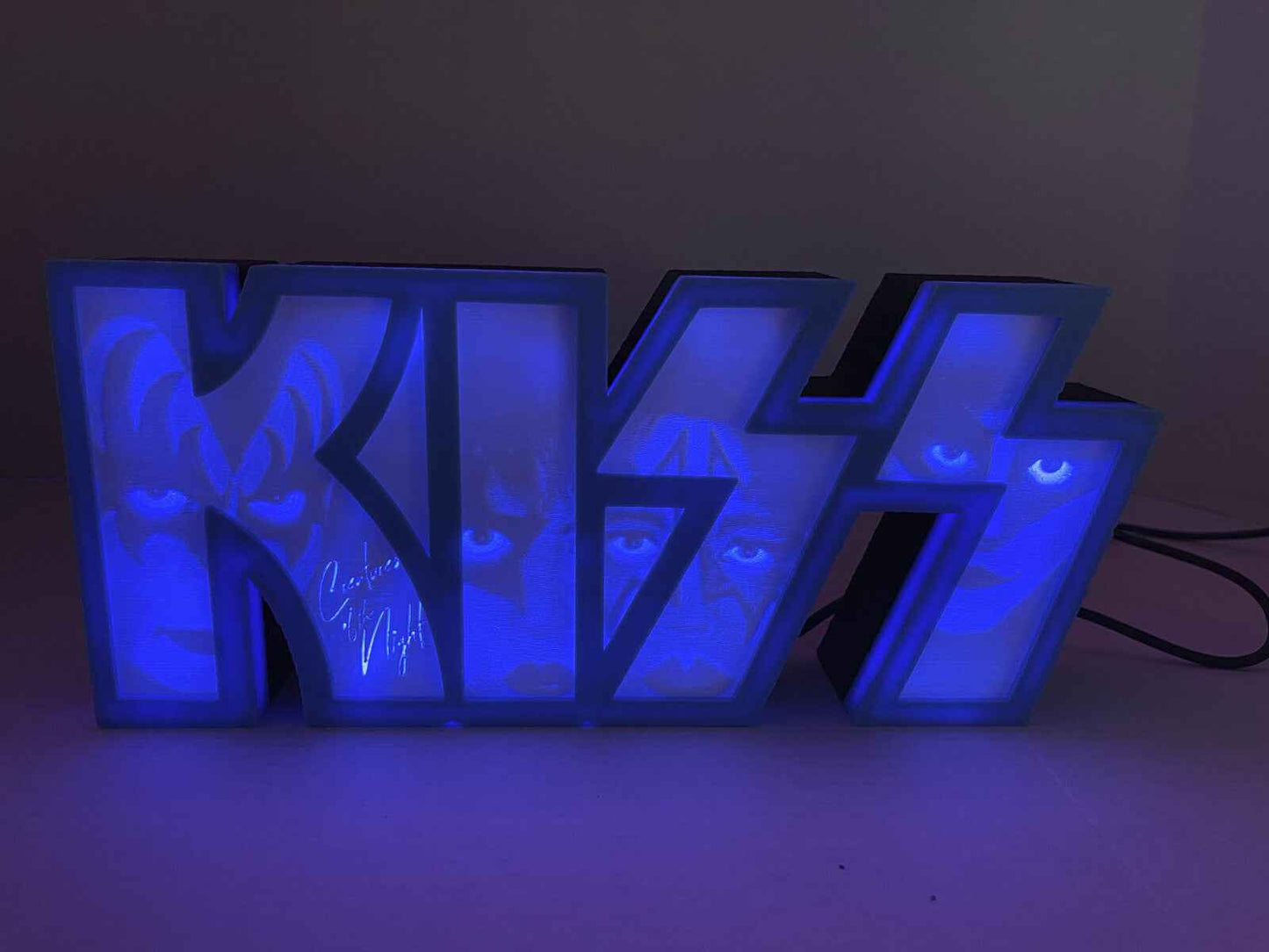 KISS Light box, Creatures of the Night with LED colored lights and sound sensor FYLZGO