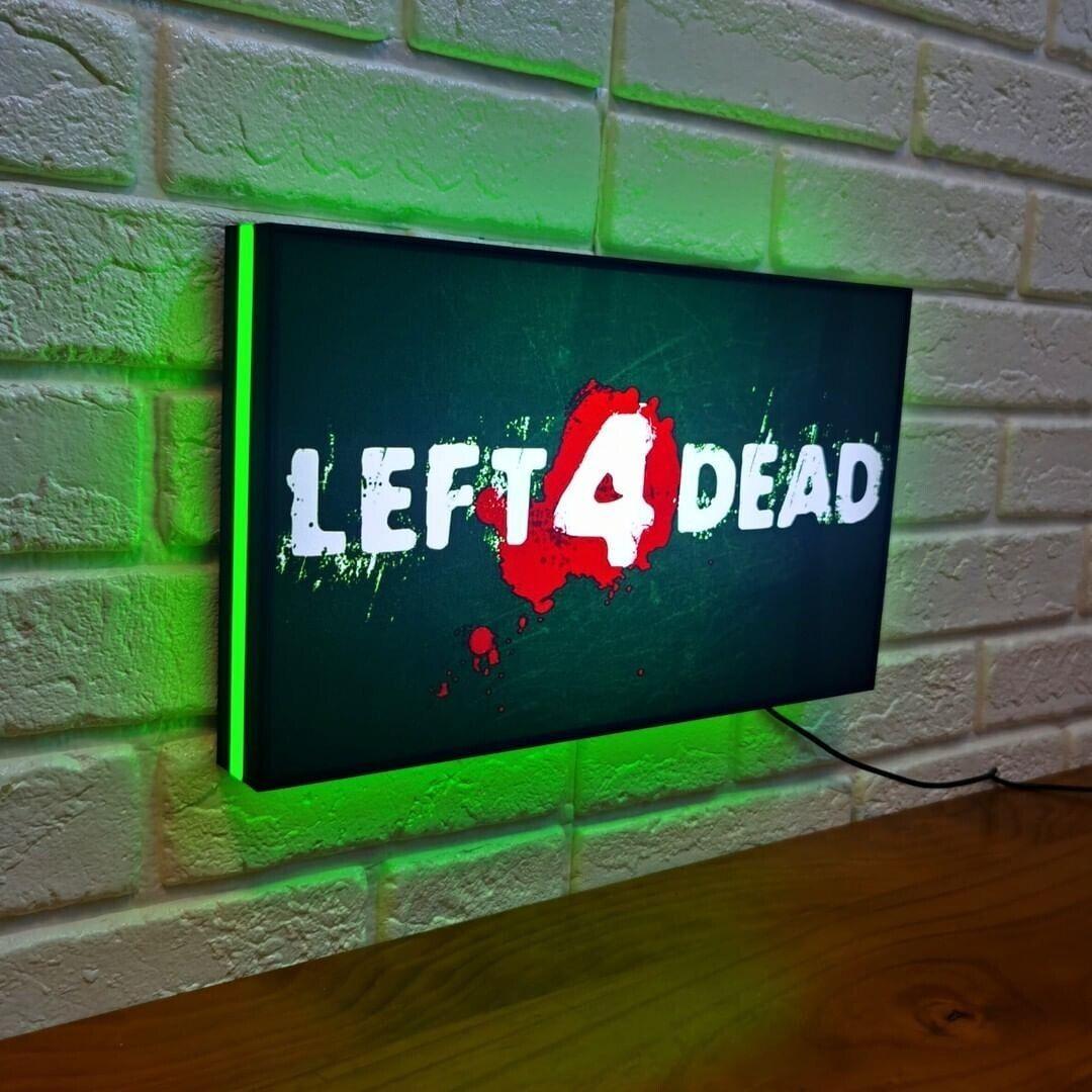 Left 4 Dead LED Light Dimmable and USB Powered Game Room Decor, Man Cave Sign 3D Lightbox - FYLZGO Signs
