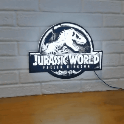 Jurassic World Fallen Kingdom Light Box LED Sign 3D Printed Fully Dimmable - FYLZGO Signs