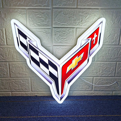 Corvette LED Logo Lamp High-Quality Car Decor Great Gift for Enthusiasts - FYLZGO Signs