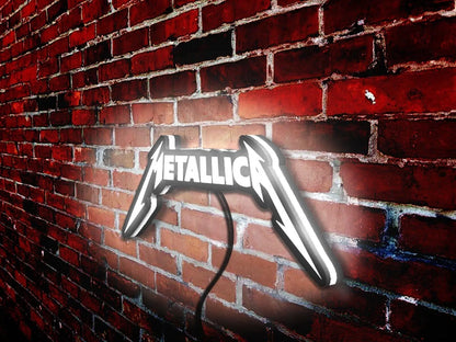 Metallica 3D Printed LED Lamp Illuminate 3D Lightbox Your Space Dimmable & Powered by USB - FYLZGO Signs
