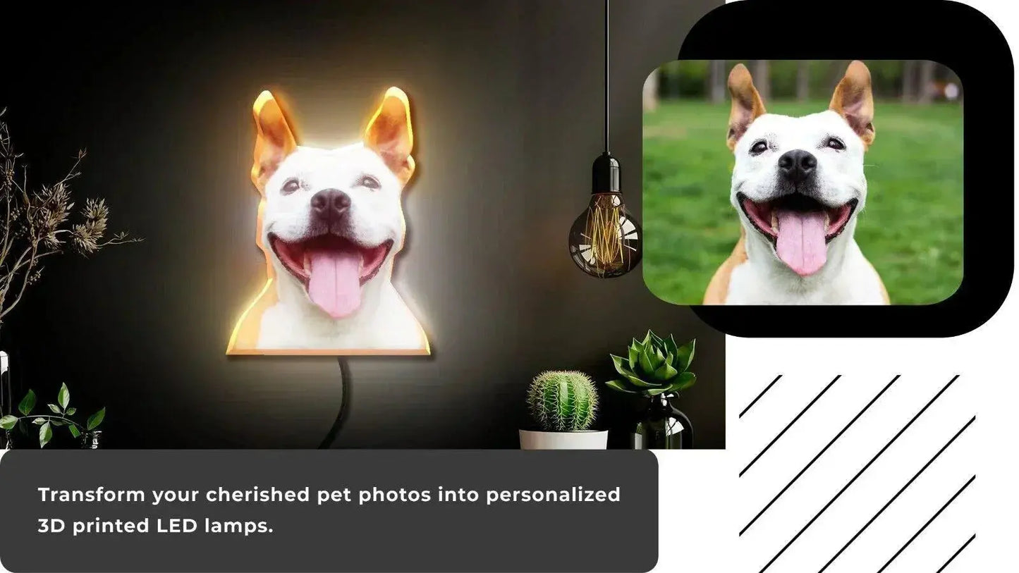 Personalized 3D Printed LED Lamps - Capture Your Beloved Pet in a Stunning Light FYLZGO Signs