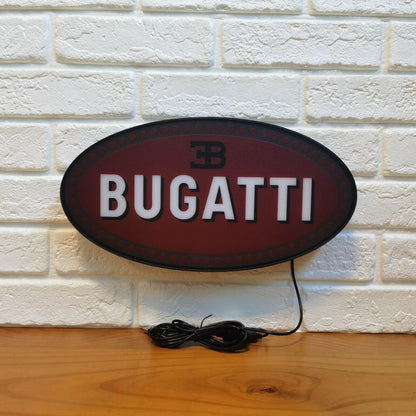 Bugatti LED Light Box USB Power Supply Luxury Car Decor Great Gift for Car Lovers - FYLZGO Signs