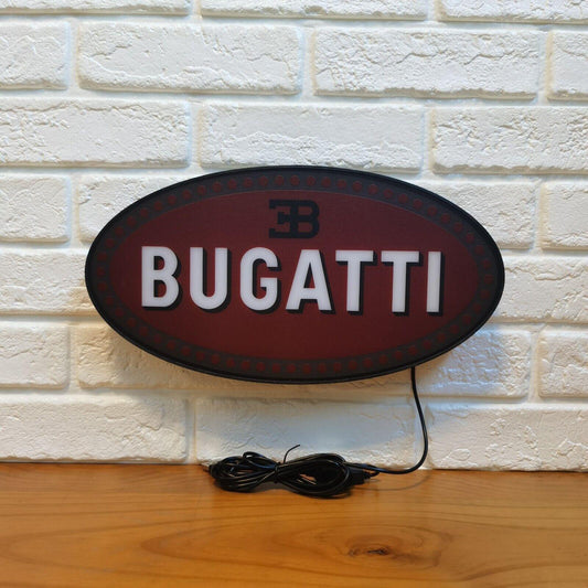 Bugatti LED Light Box USB Power Supply Luxury Car Decor Great Gift for Car Lovers - FYLZGO Signs