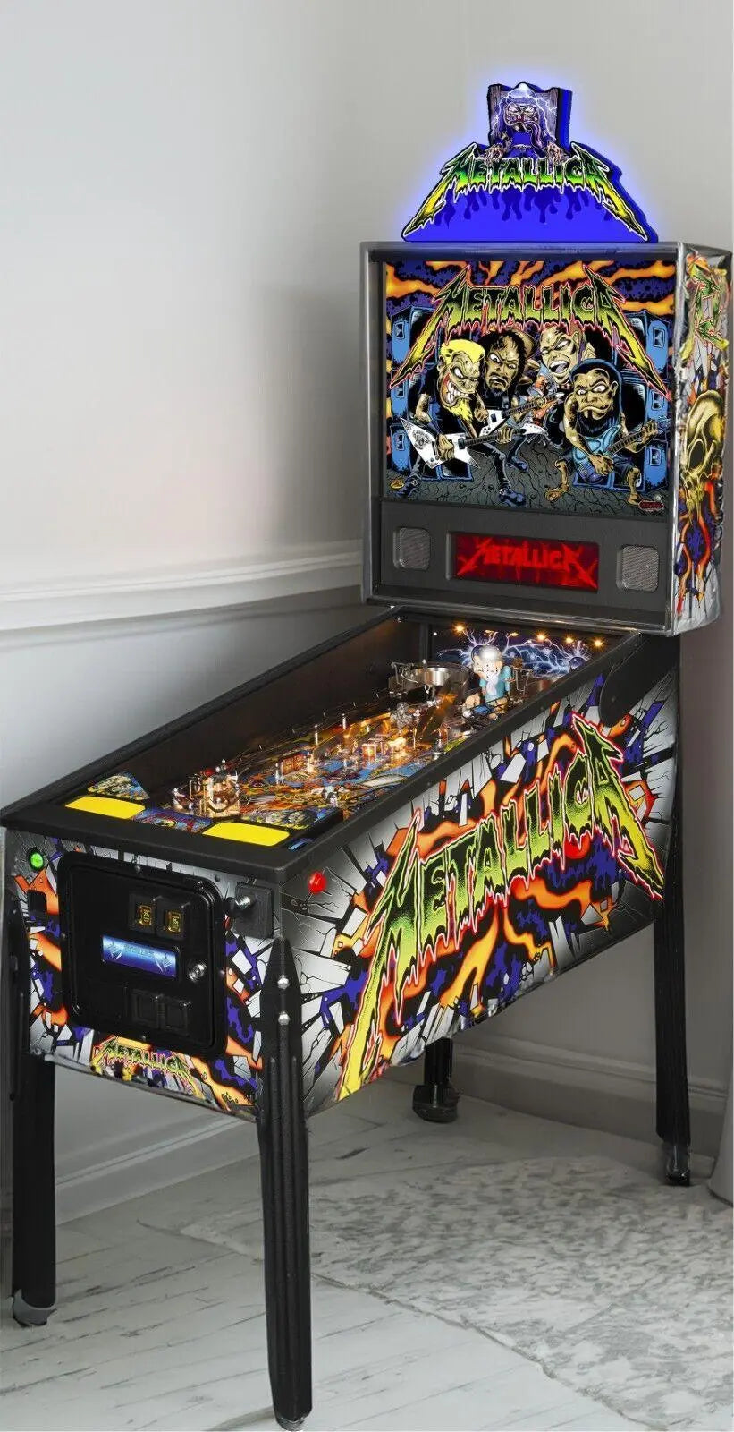 Metallica with Sparky's Electric Chair Pinball Topper 3D Printed Lightbox, USB plug Dimmer, Pinball Arcade Decor, Arcade Game Lightbox FYLZGO Signs