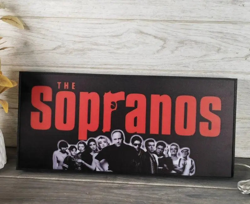 Sopranos 3D Printed LED Lightbox, Video Game Lightbox Logo 3D LED Light Box Arcade Games Lightbox FYLZGO Signs