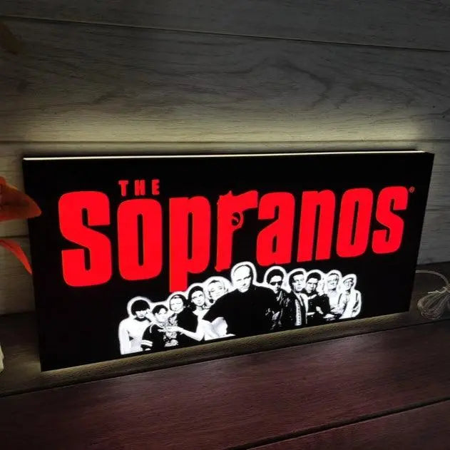 Sopranos 3D Printed LED Lightbox, Video Game Lightbox Logo 3D LED Light Box Arcade Games Lightbox FYLZGO Signs