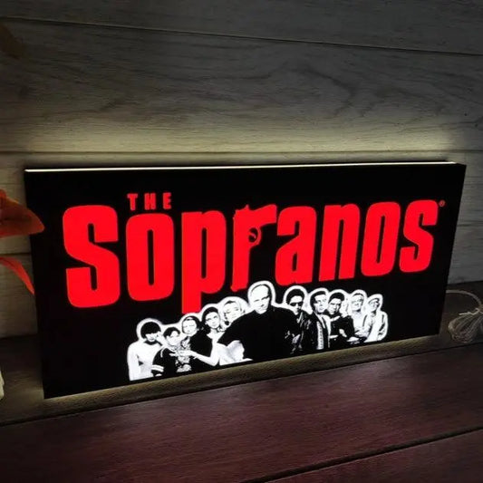 Sopranos 3D Printed LED Lightbox, Video Game Lightbox Logo 3D LED Light Box Arcade Games Lightbox FYLZGO Signs