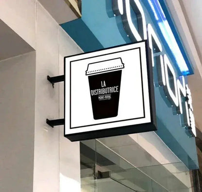 Custom Square Advertising Metal Light Box Sign Outdoor Illuminated Signage FYLZGO Signs