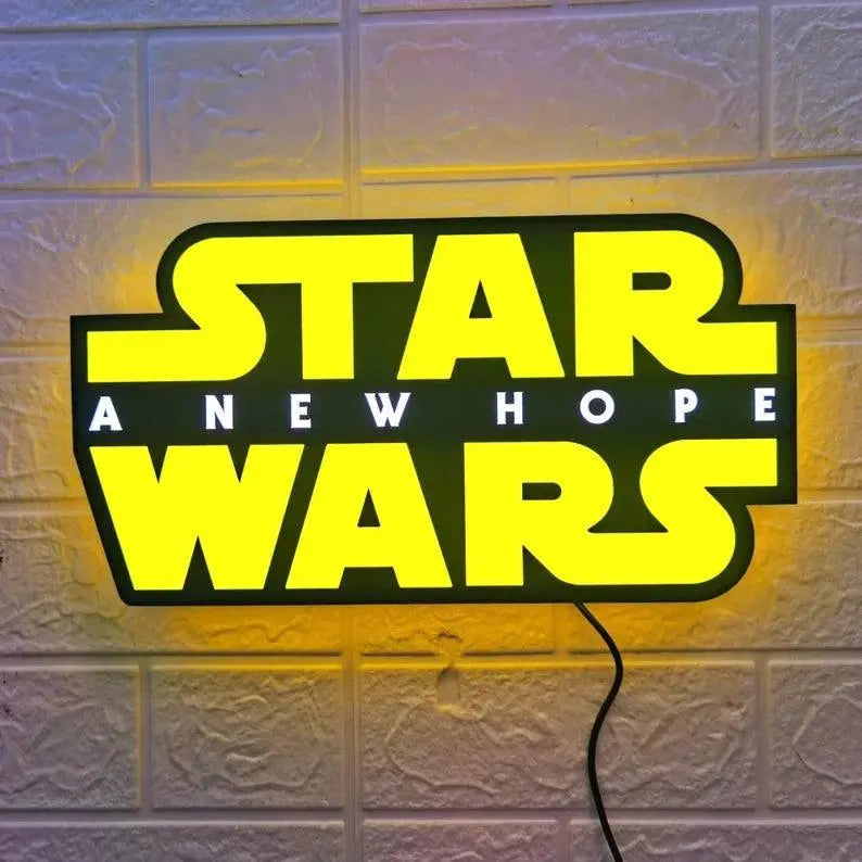 Star Wars A New Hope 3D Printed Lightbox Handmade,  Star Wars Led Wall Sign, Gift for Star Wars Fans FYLZGO Signs