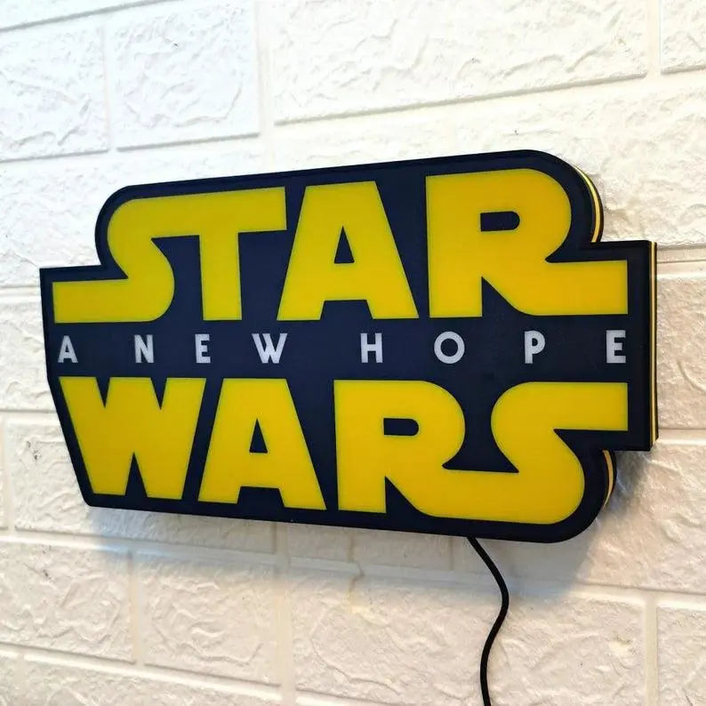Star Wars A New Hope 3D Printed Lightbox Handmade,  Star Wars Led Wall Sign, Gift for Star Wars Fans FYLZGO Signs