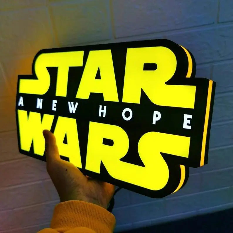 Star Wars A New Hope 3D Printed Lightbox Handmade,  Star Wars Led Wall Sign, Gift for Star Wars Fans FYLZGO Signs