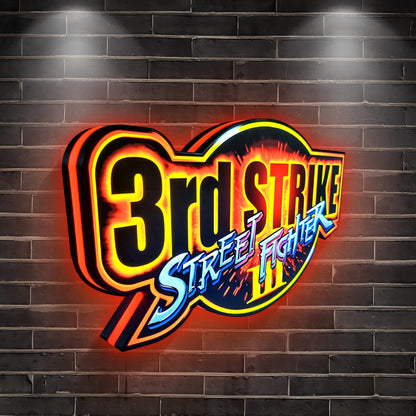 Best Gift Custom Street Fighter II Logo Lightbox Sign 3D Print 20 Inch Nightlight FYLZGO Signs