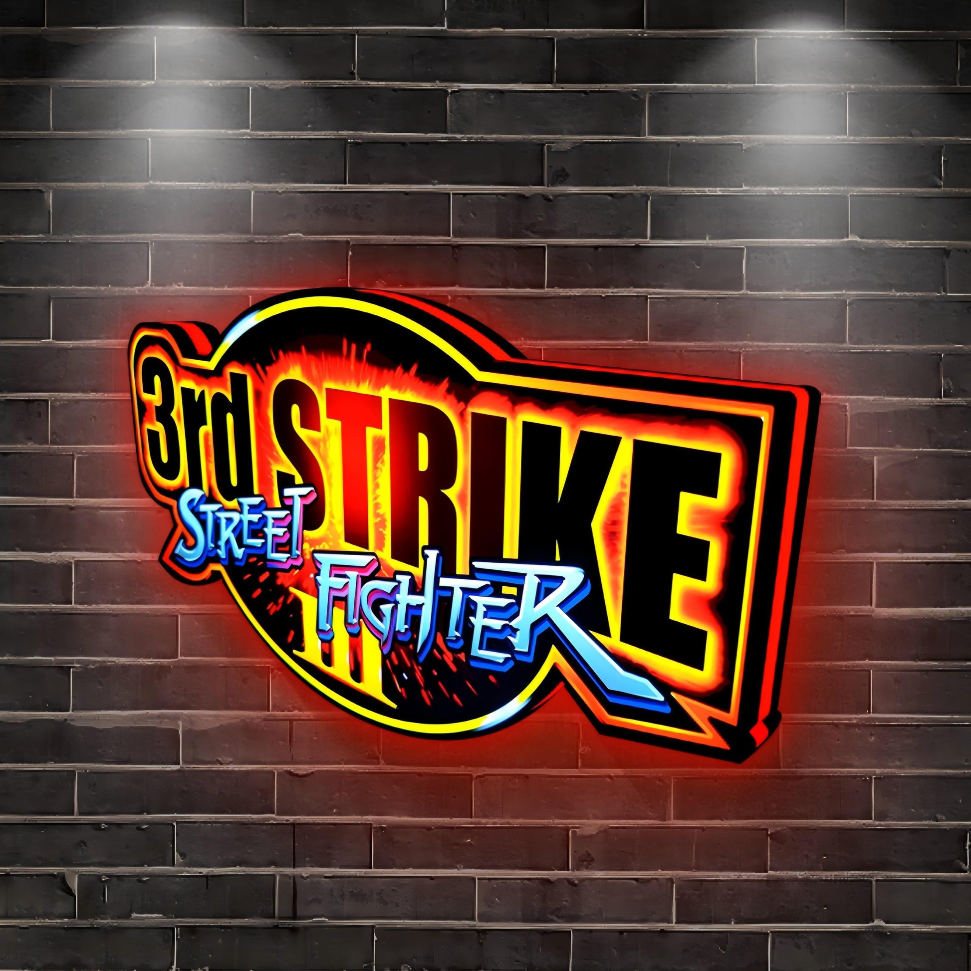 Custom LED Lightbox Street Fighter 3 Third Strike 3D Print Lightbox for Gaming Room Signage Retro Game Signs FYLZGO Signs