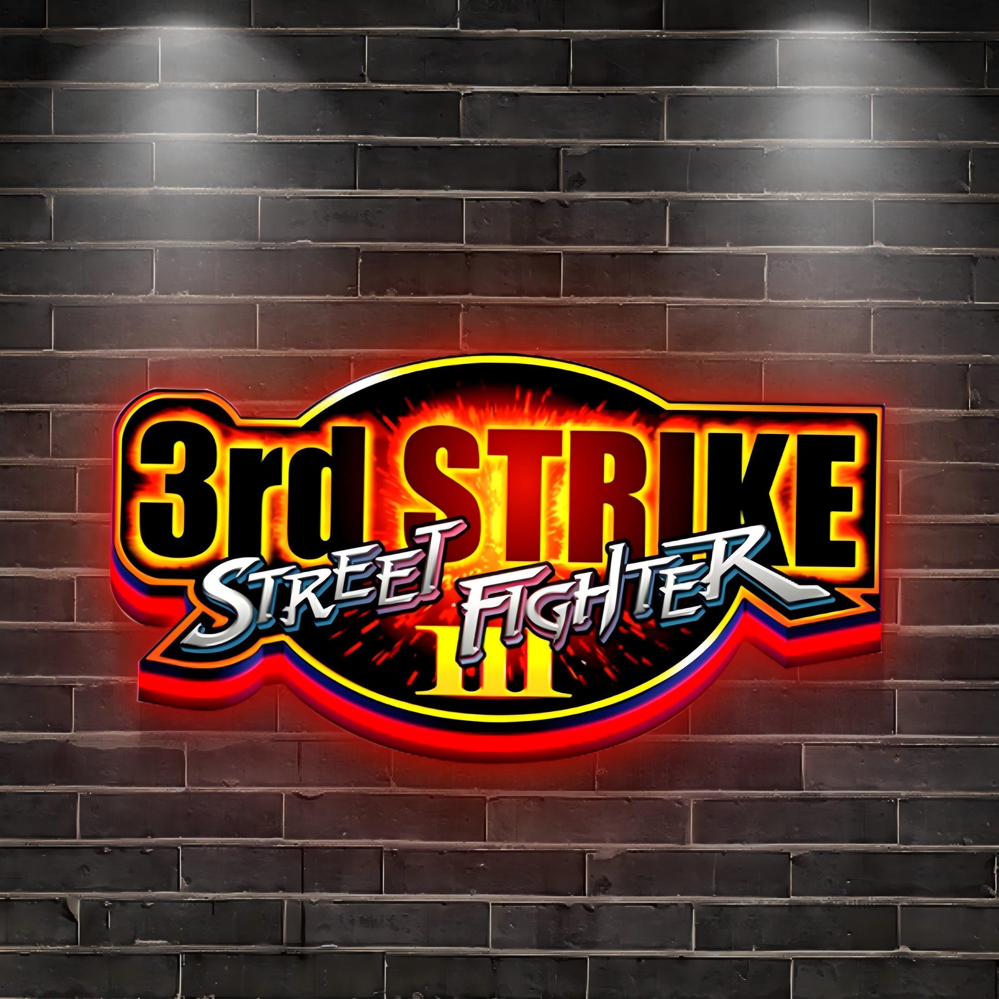 Custom LED Lightbox Street Fighter 3 Third Strike 3D Print Lightbox for Gaming Room Signage Retro Game Signs FYLZGO Signs