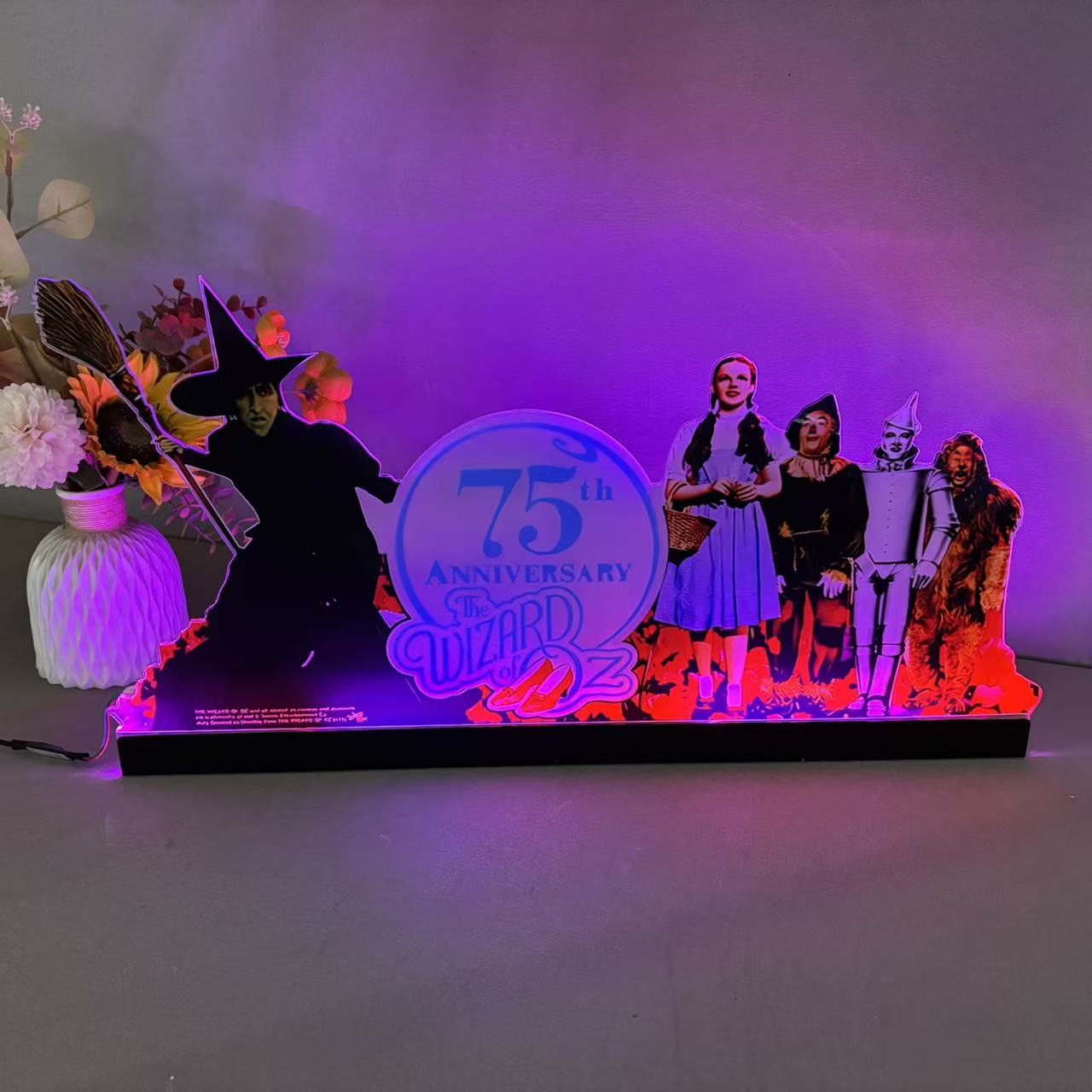 The Wizard of Oz Topper 3D Acrylic LED Topper, 75th Anniversary, Game Room Decor, Family Fun Center Decor, Mans Cave NEOUNIK Signs