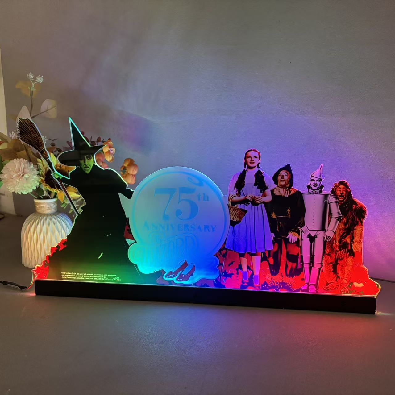The Wizard of Oz Topper 3D Acrylic LED Topper, 75th Anniversary, Game Room Decor, Family Fun Center Decor, Mans Cave NEOUNIK Signs