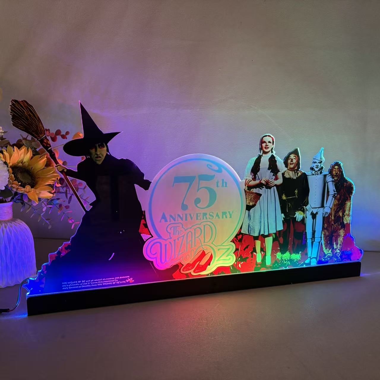 The Wizard of Oz Topper 3D Acrylic LED Topper, 75th Anniversary, Game Room Decor, Family Fun Center Decor, Mans Cave NEOUNIK Signs